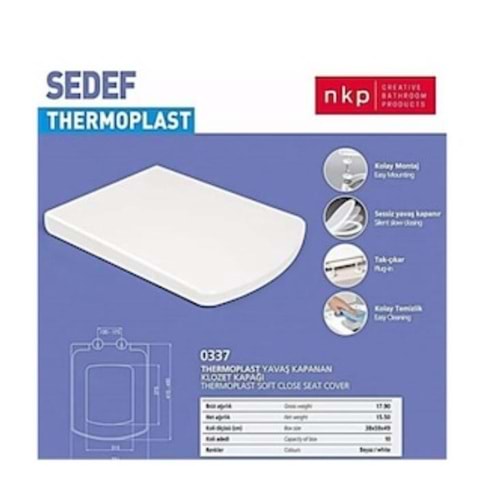 NKP SEDEF YAVAŞ KAPANIR KLOZET KAPAK